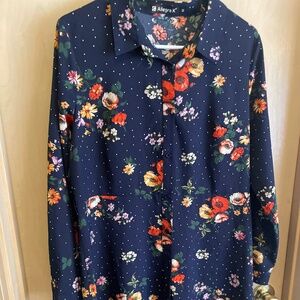 Lightweight floral button up dress